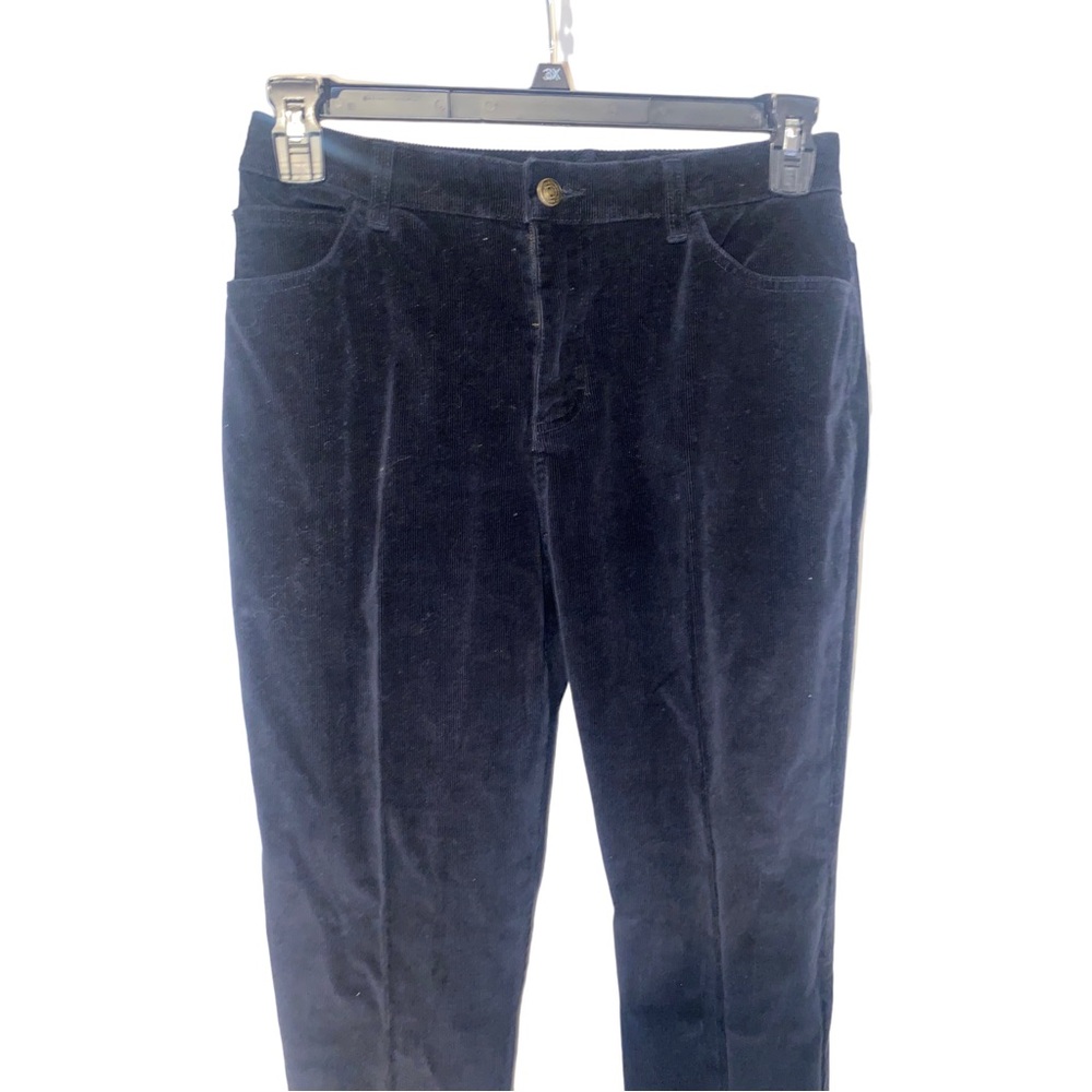 St Johns Bay Womens Pants Size 8 Solid Black Corduroy Stretch Skinny‎ Waist 28" - Picture 3 of 14